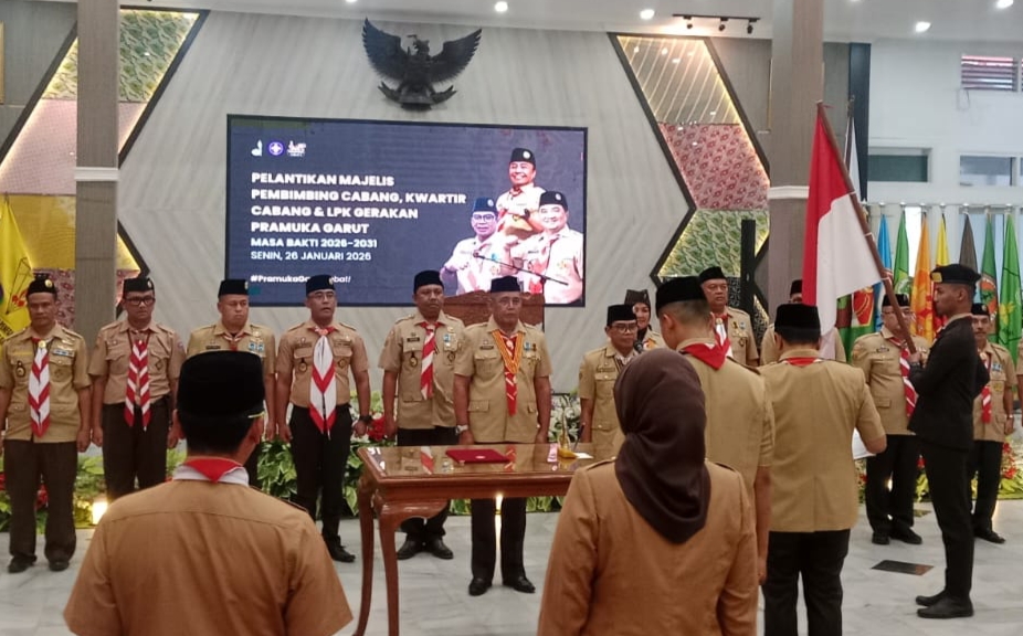 Pengurus Kwarcab Kabupaten Garut Masa Bakti 2026-2031 Resmi Dilantik, Ketua Kwarda Jabar : Pramuka Harus Mandiri
