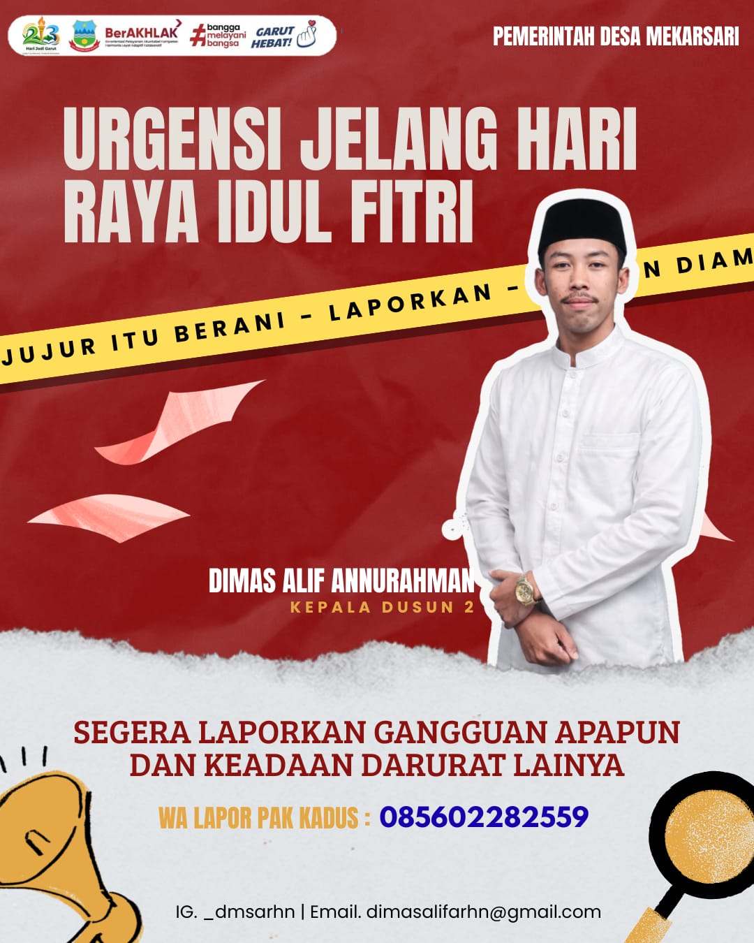 Momentum Hari Raya, Kepala Dusun di Mekarsari Cibatu Himbau Warga Tingkatkan Koordinasi dan Kewaspadaan