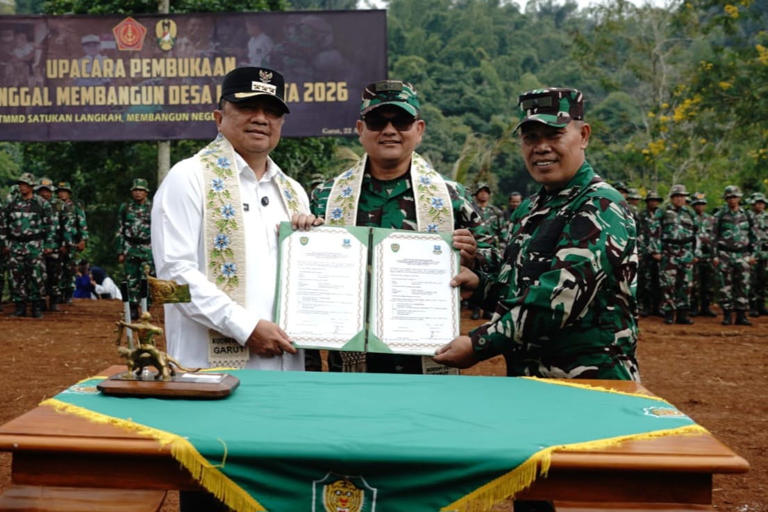 Buka TMMD Ke-128, Bupati Garut Apresiasi TNI dalam Akselerasi Pembangunan Infrastruktur Desa