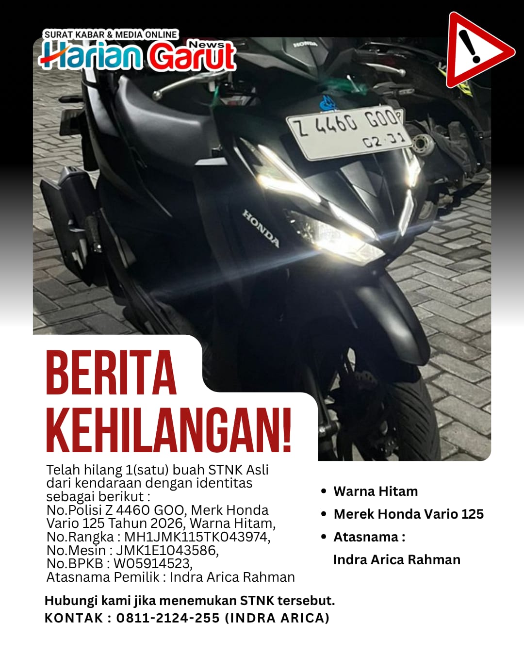 KEHILANGAN STNK