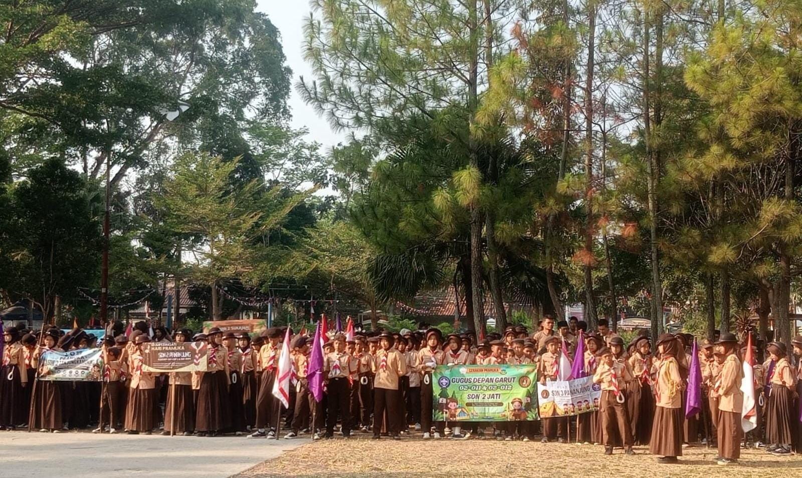 Upacara HUT Pramuka ke-65 Tingkat Kwartir Ranting Tarogong Kaler