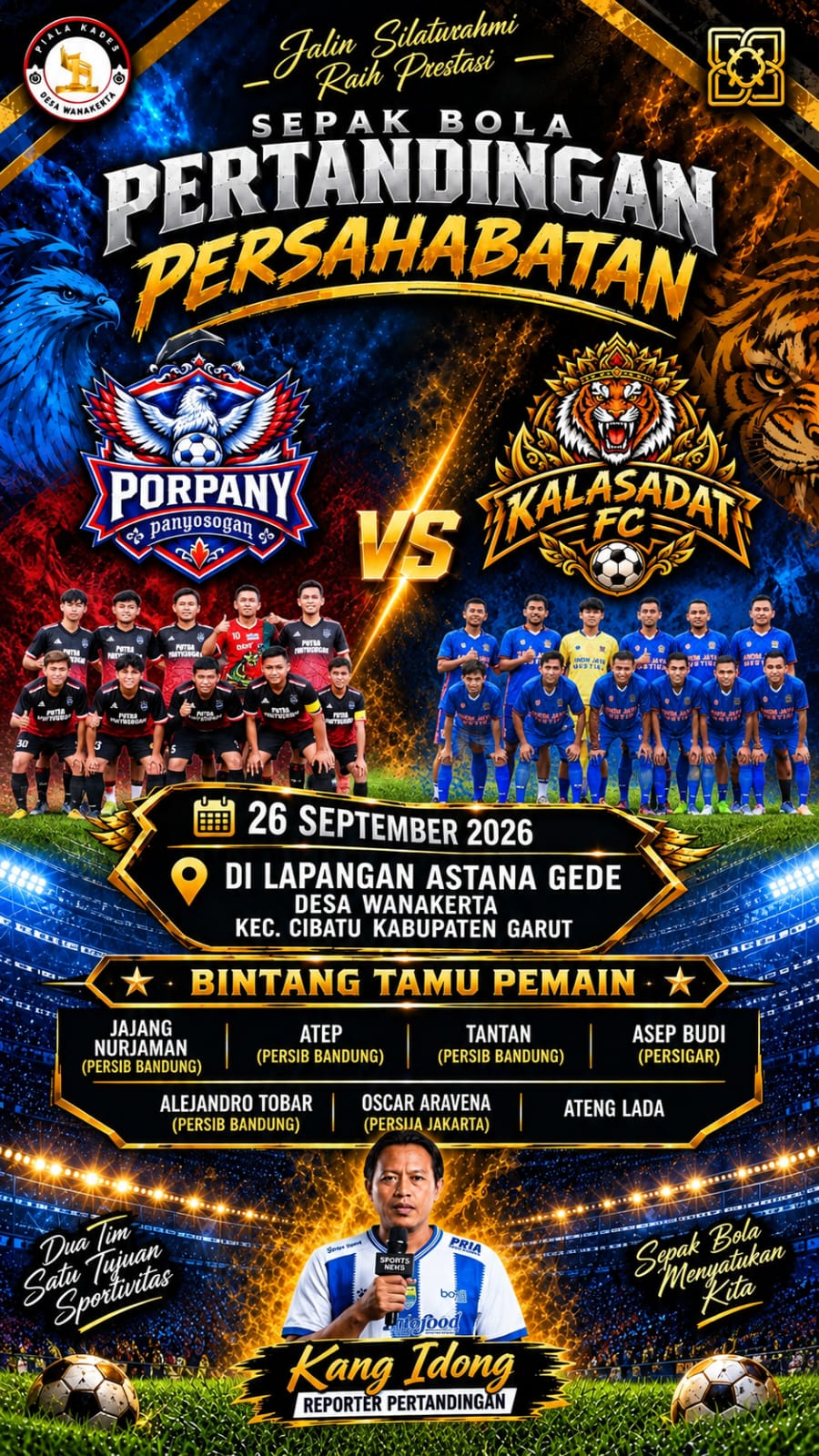Legenda Persib dan Persija Akan Warnai Laga Eksebisi Porpany Panyosogan vs Kalasadat FC